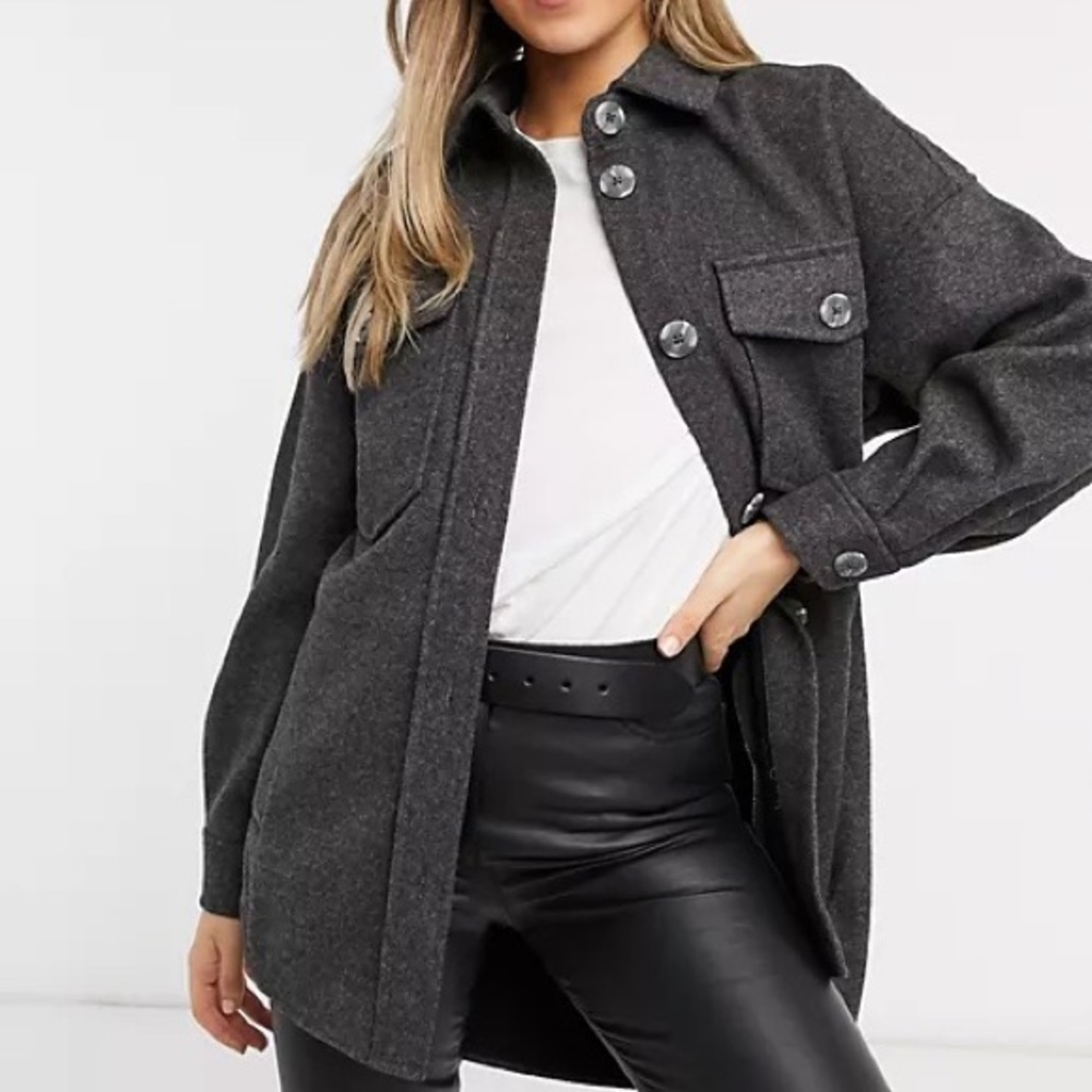 Stradivarius Charcoal Utility Jacket
